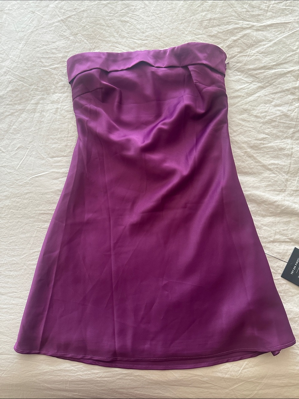 Lulu's Strapless purple Satin Cocktail Dress
